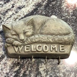 Keyholder Plaque: Welcome Cat